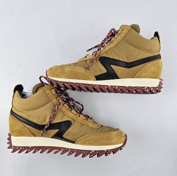 rag & bone Retro Hiker Mid Top Sneaker in Mustard Women's 38.5 or 8.5 - Picture 7 of 11